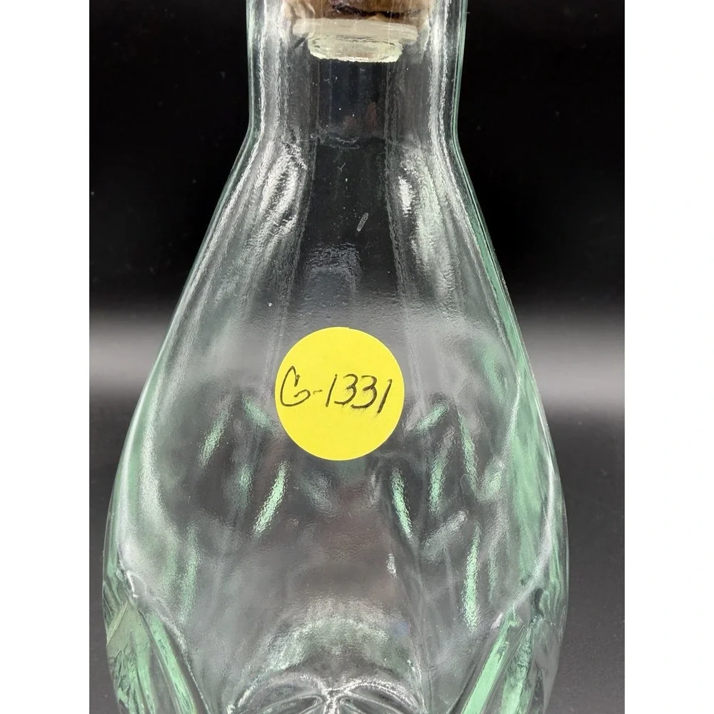 Vintage Green Cut Glass‎ Decanter